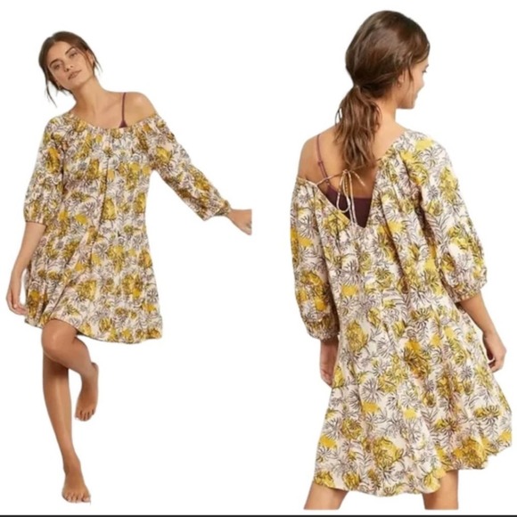 Anthropologie Dresses & Skirts - Anthropologie Daily Practice Mollie Floral Print Off Shoulder Tunic Dress Medium